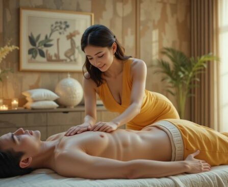 Thai Massage Vienna, VA therapist providing relaxing bodywork therapy in a calming spa environment for stress relief and wellness