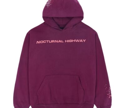 Sp5der Nocturnal Highway Dark Purple Hoodie