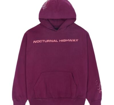 Sp5der Nocturnal Highway Dark Purple Hoodie